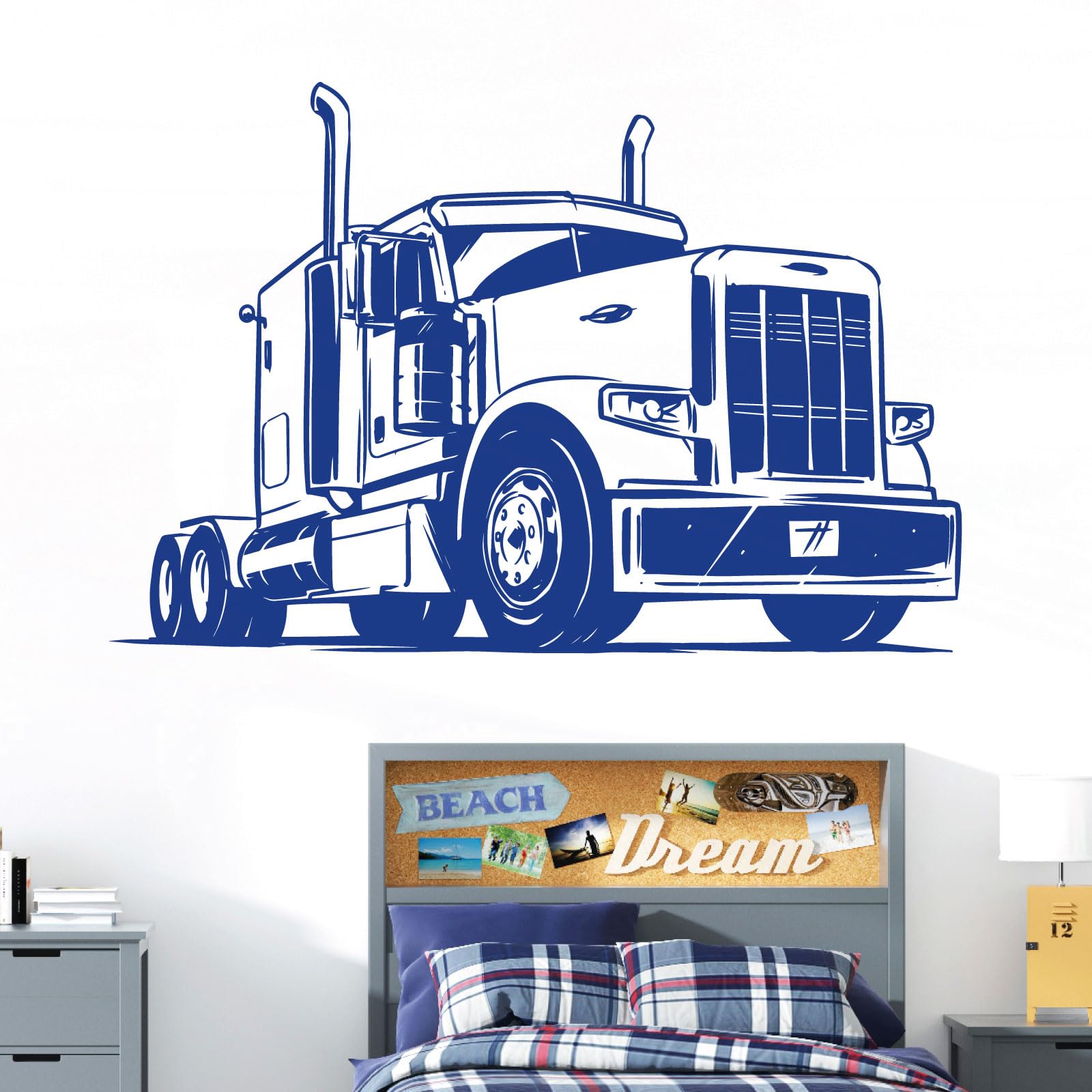 Vinilo decorativo para pared, camión semicurario, camión americano, 18 ruedas, Big Truck