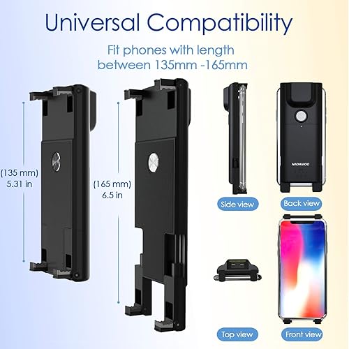 Miniatura 4 de NADAMOO Escáner de código de barras inalámbrico 2D compatible con Bluetooth, con clip trasero ajustable, escáner de código de barras CMOS para