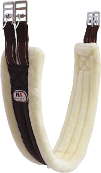 Majestic Ally Mink Fleece Padded Girth with Heavy Duty Elastics & Stainless Steal Hardware Brown -42",44",46",48" and 50"