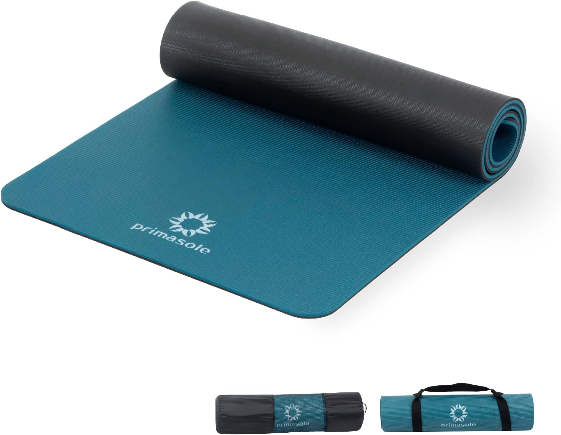 Yoga Mat Eco-Friendly Material 1/2 inch Non-Slip Yoga Pilates Fitness at Home & Gym 4 Colors with Carrying Case & Strap