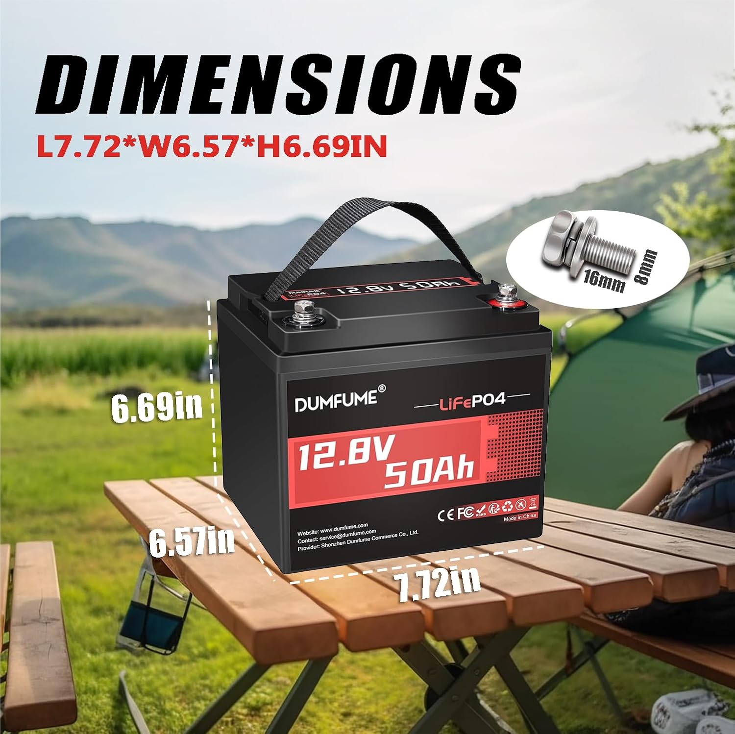 12V 50Ah LiFePO4 Lithium Battery, Built-in 50A BMS,640Wh Capacity, Low-Temp Protection 12V LiFePO4 Battery Perfect for RV, Camping, Home Energy Storage