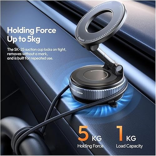 Miniatura 4 de Compatible con Ulanzi SK-25 Ventosa al vacío MagMount Soporte magnético para teléfono Ventana de coche Dashboard
