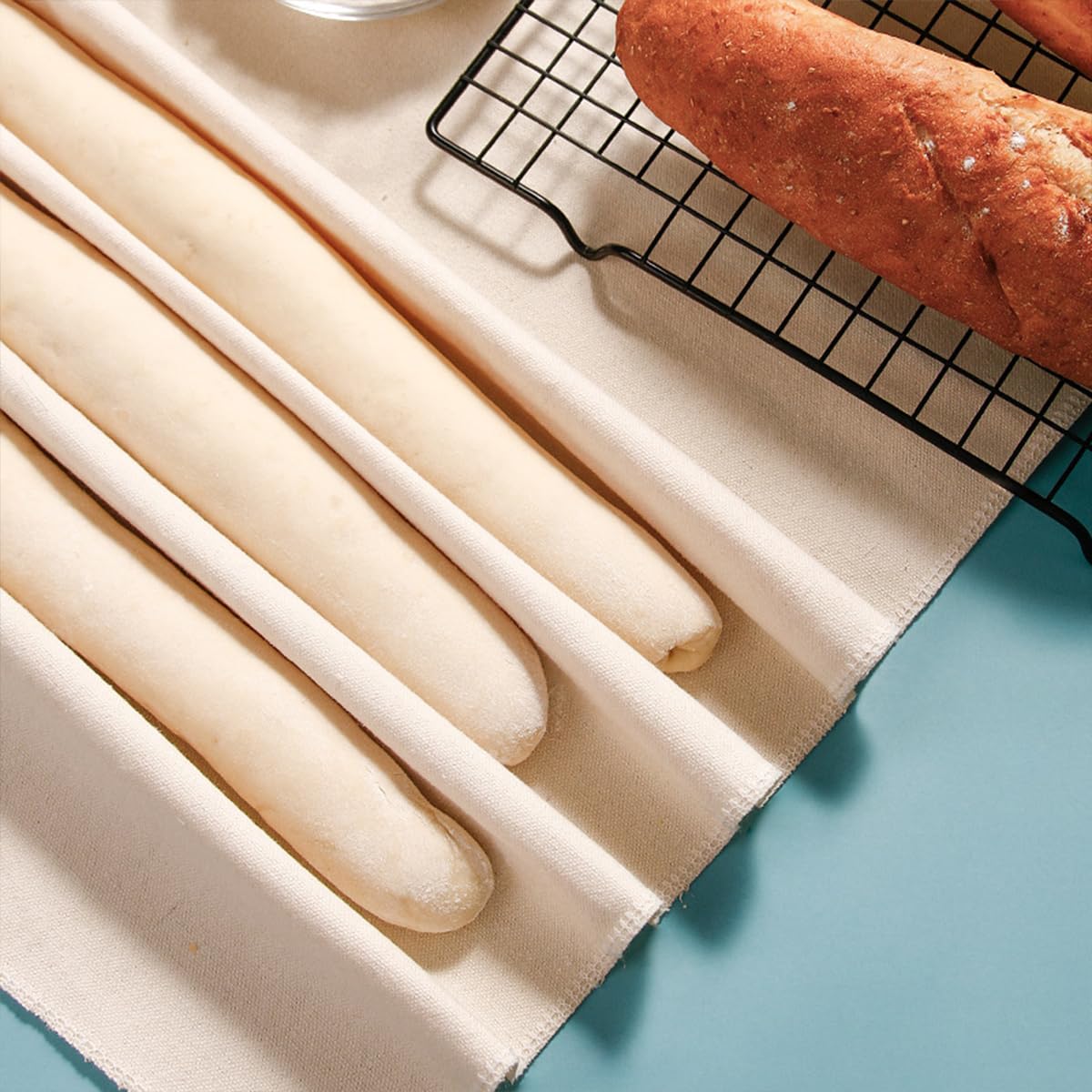 Zestaw do pieczenia chleba, sfermentowana tkanina piekarnicza, profesjonalna tkanina piekarnicza, płótno do pieczenia chleba, tkanina fermentowana, pościel piekarnicza, szpatułka do ciasta, nóż do