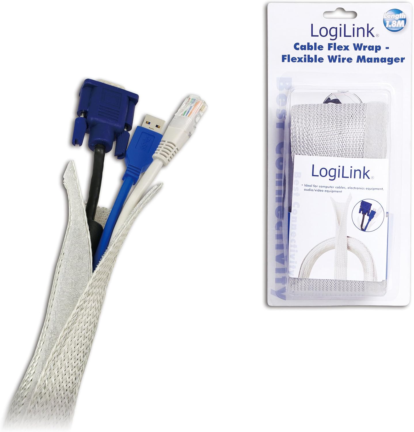Logilink 1.8m Cable FlexWrap - Grey