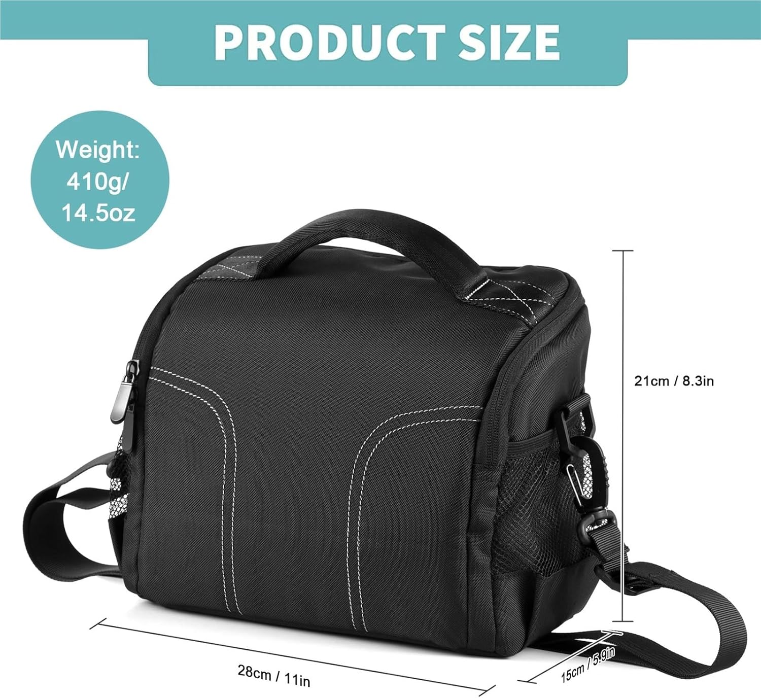 Camera Bag Travel Shoulder Bag Water-Resistant Shock-Proof for DSLR SLR Mirrorless Camera Case with Removable Dividers