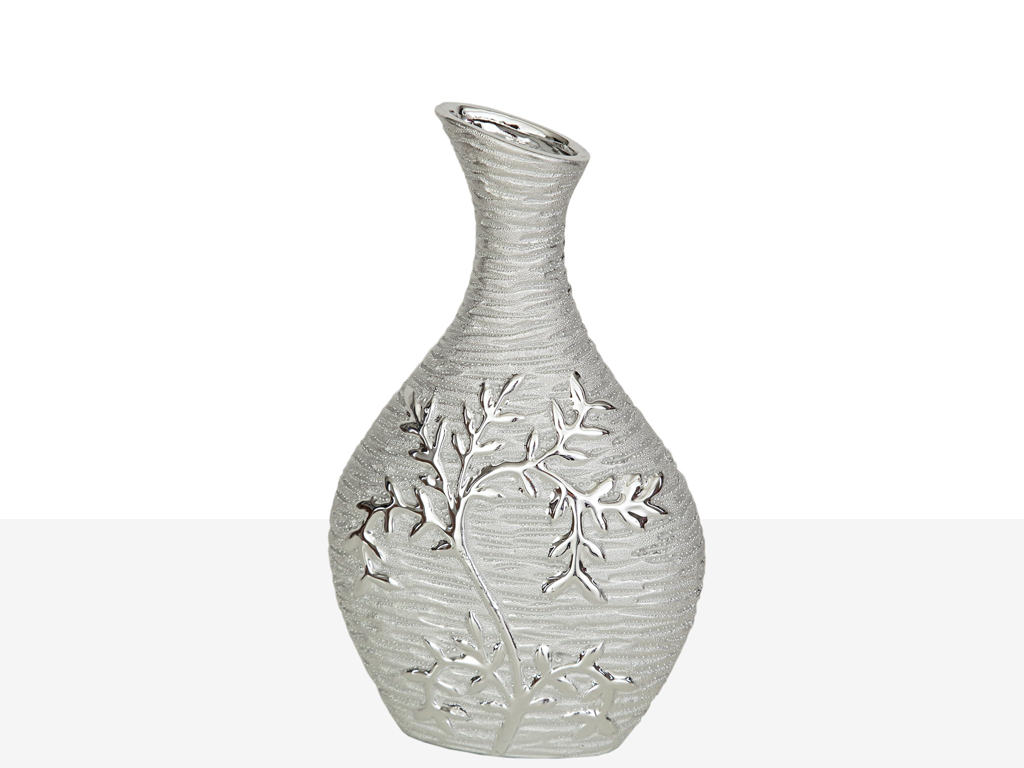 Vase porcelaine argentée haut de gamme au design artistique exclusif