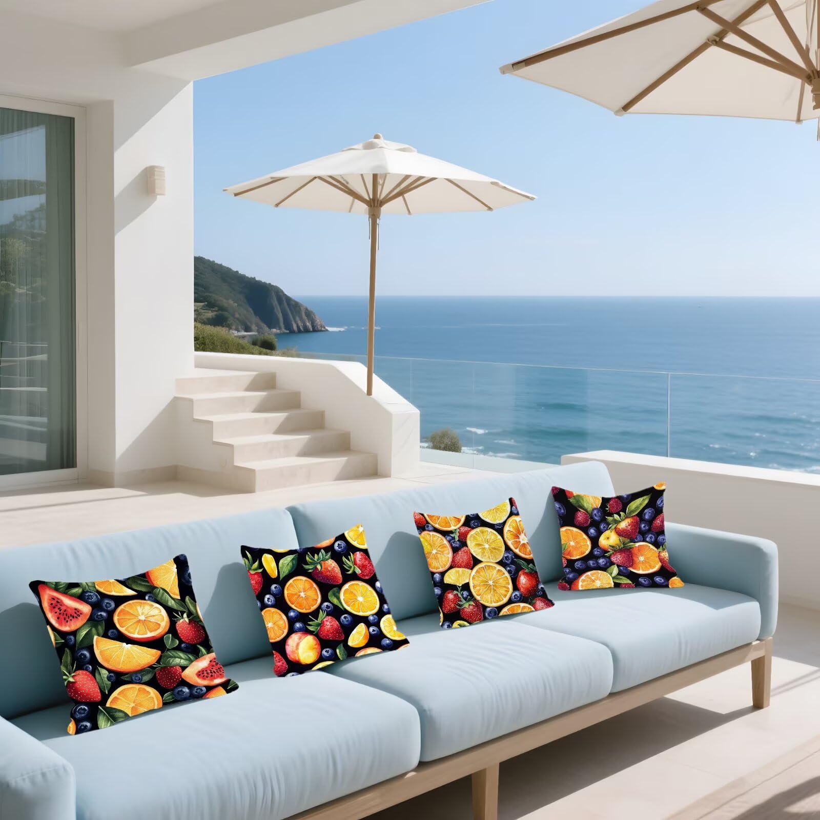 Cojines Sofa Fundas Cojines 50x50cm SúPer Suave Cojin Naranja quemado Fruta Juego de 4, Fundas Almohada Impermeable Exterior, Interior Y Exterior Cojin Decorativos, Para SalóN Regalos NavideñOs P-421