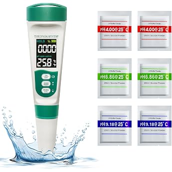 Cuteefun pH value meter pH/TDS/EC/salinity/temperature meter with ATC