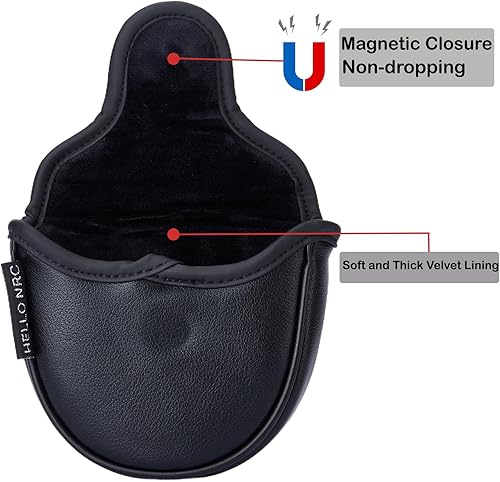 Miniatura 10 de Golf Club Skull Skeleton Mallet Putter Cover Magnetic Closure PU Leather Headcover