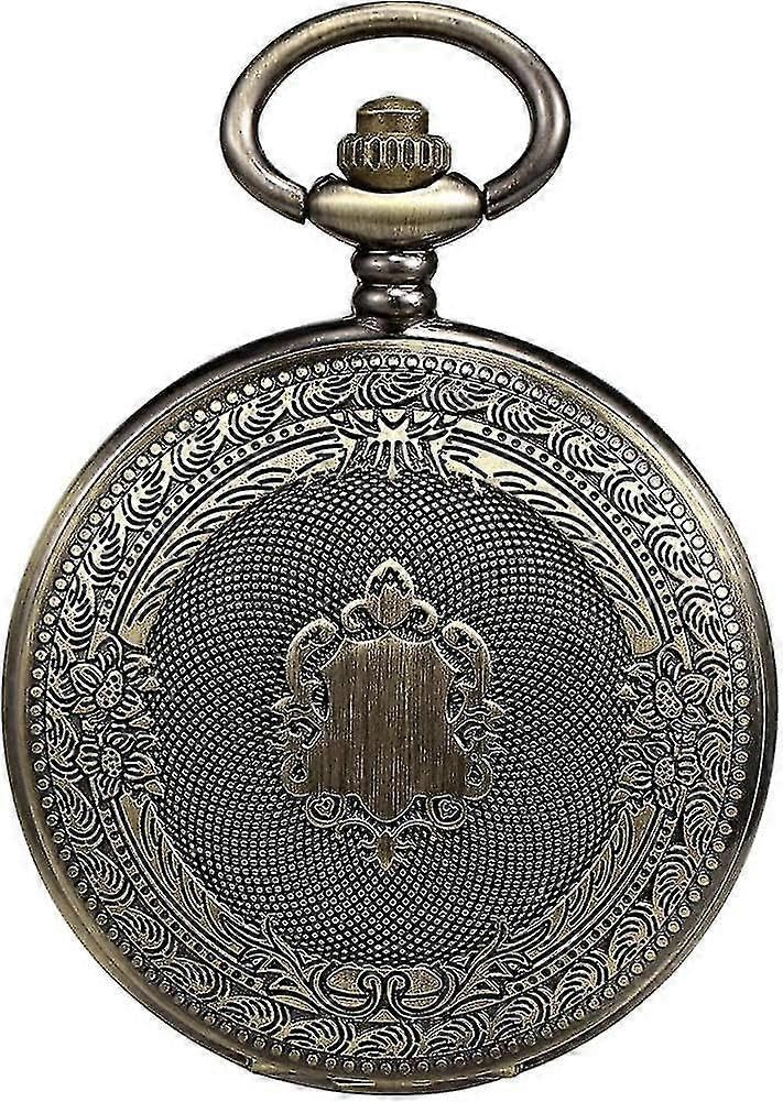 Orologio da taschino da uomo, analogico, al quarzo, con collana e catena