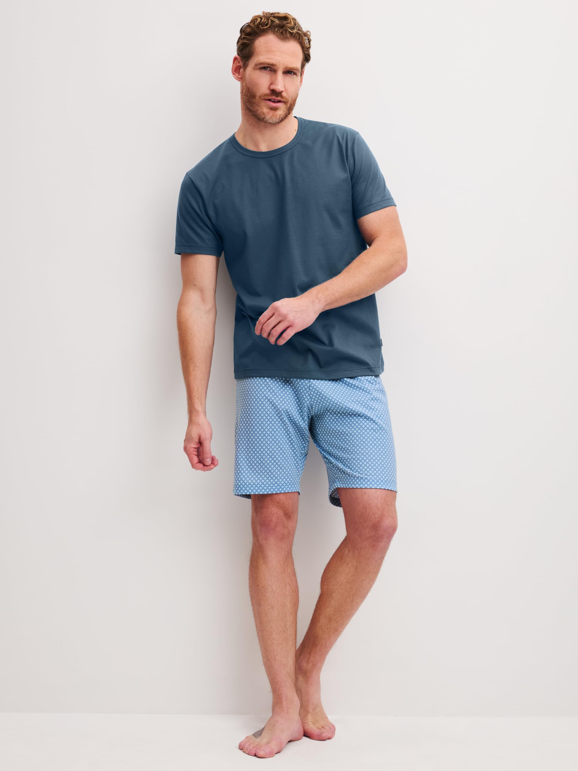 CALIDA Cotton Special Kurz-Pyjama Herren | Schlafanzug aus 100% Baumwolle