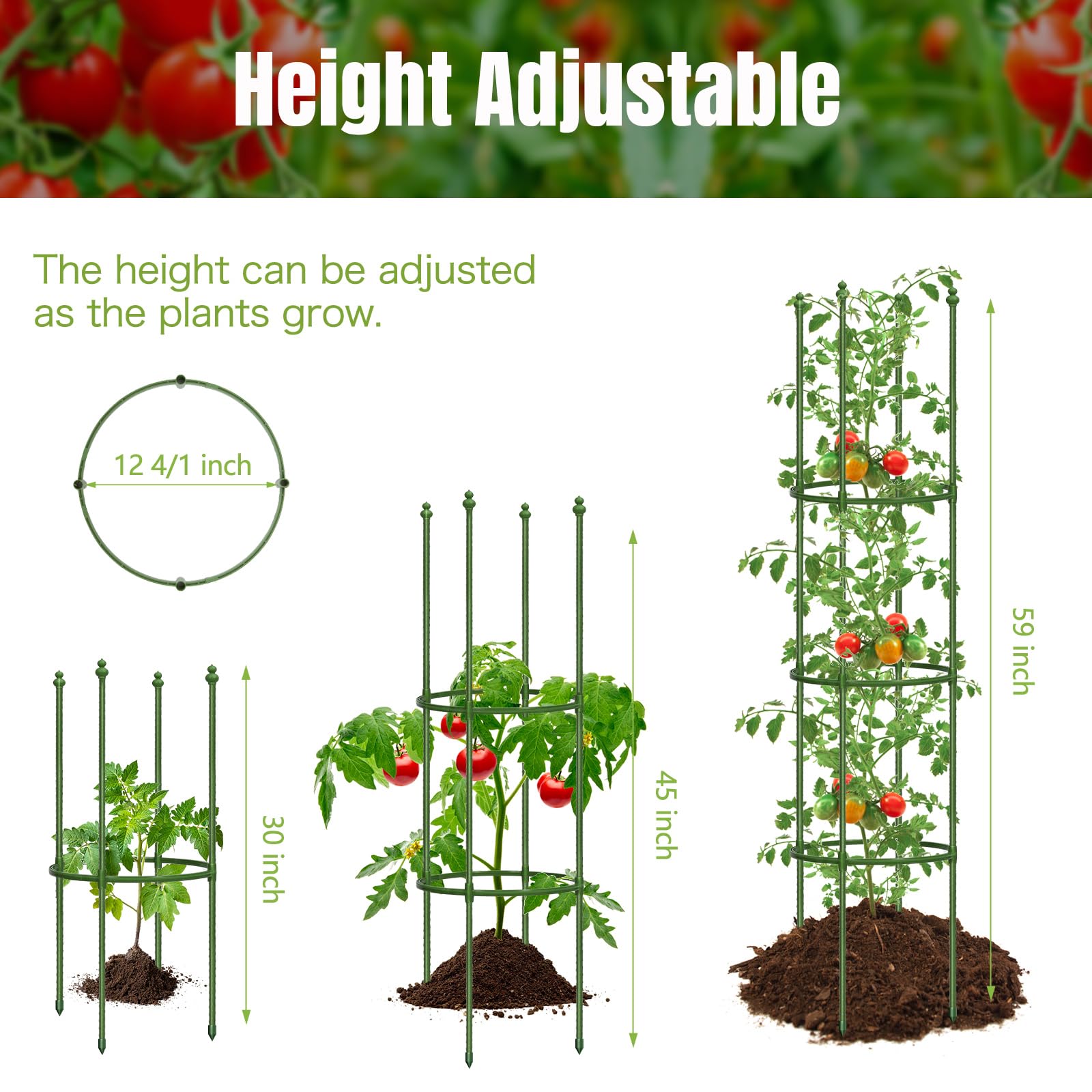 Joyhalo Gabbia per pomodori in metallo da 22,