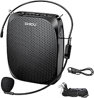 Vista 1 de SHIDU - Amplificador de voz portátil, micrófono personal con auriculares, recargable, mini sistema de PA para profesores, guías turísticas