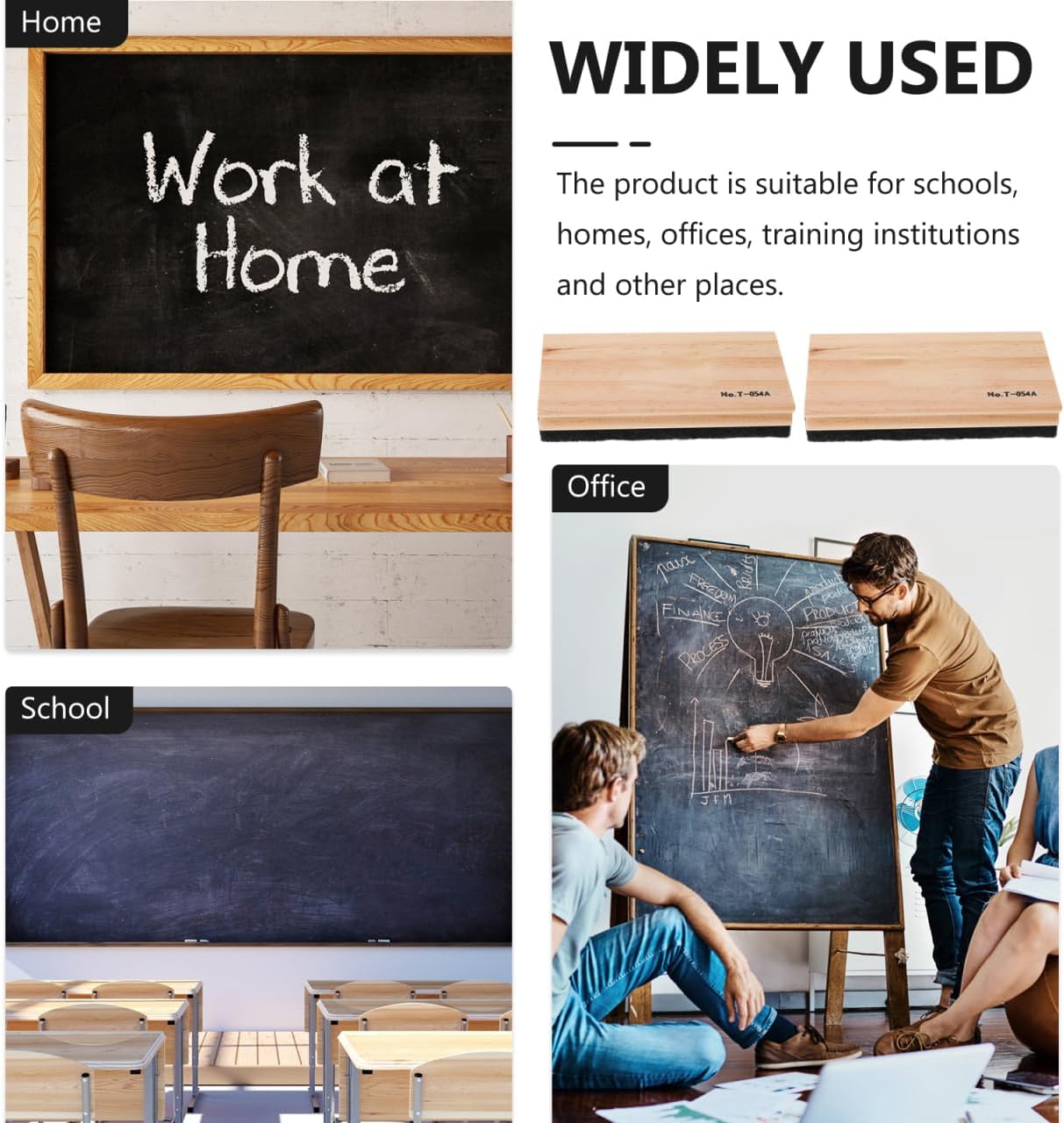 Whiteboard Eraser 2Pcs Chalkboard Erasers, Wool Felt Chalkboard Eraser Dustless Wood. Chalkboard Eraser Blackboard Eraser Cleaner for Office Supplies Wool Felt Eraser