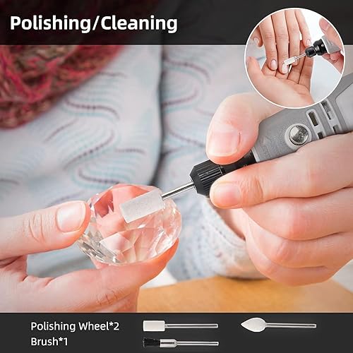 Miniatura 4 de Towallmark Kit de herramientas rotativas, recargable e inalámbrico, 50 accesorios, 3 velocidades variables, velocidad de carga máxima de hasta 15000