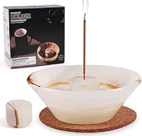 Vista 8 de Radicaln Soporte de incienso de mármol de 5.5 pulgadas, color verde, hecho a mano, soporte para palo santo, cenicero de mármoles e incienso ideal