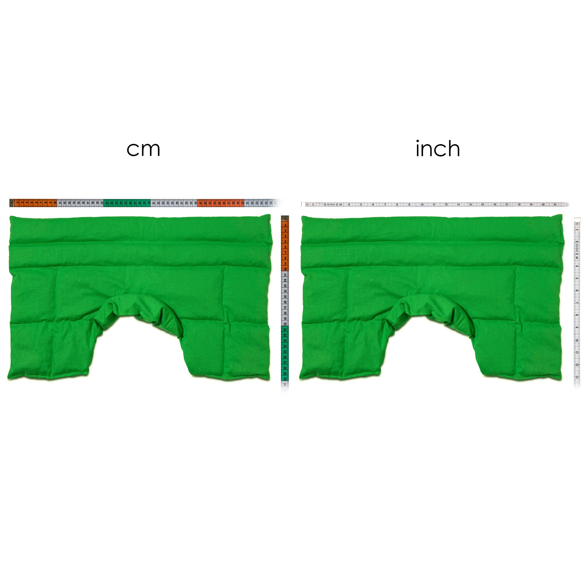 Cuscino termico cervicale XL con farro bio, per collo, spalle e schiena. (verde chiaro, Farro bio) Cuscino termico utilizabile caldo e freddo, riscaldabile nel mircoonde e forno