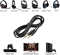 Vista 2 de JAINTA - Cable de repuesto A10 A40 compatible con auriculares Astro A10 A40 A30 A50, cable compatible con Xbox One Play Station 4, PS4, cable