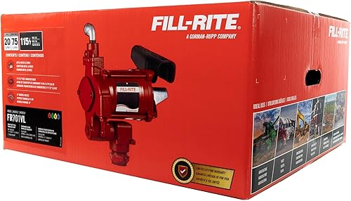 Miniatura 5 de Fill-Rite Bomba de transferencia de combustible FR701VL 115V 20 GPM con paquete de medidor mecánico estándar, litros | Para gasolina, diésel,