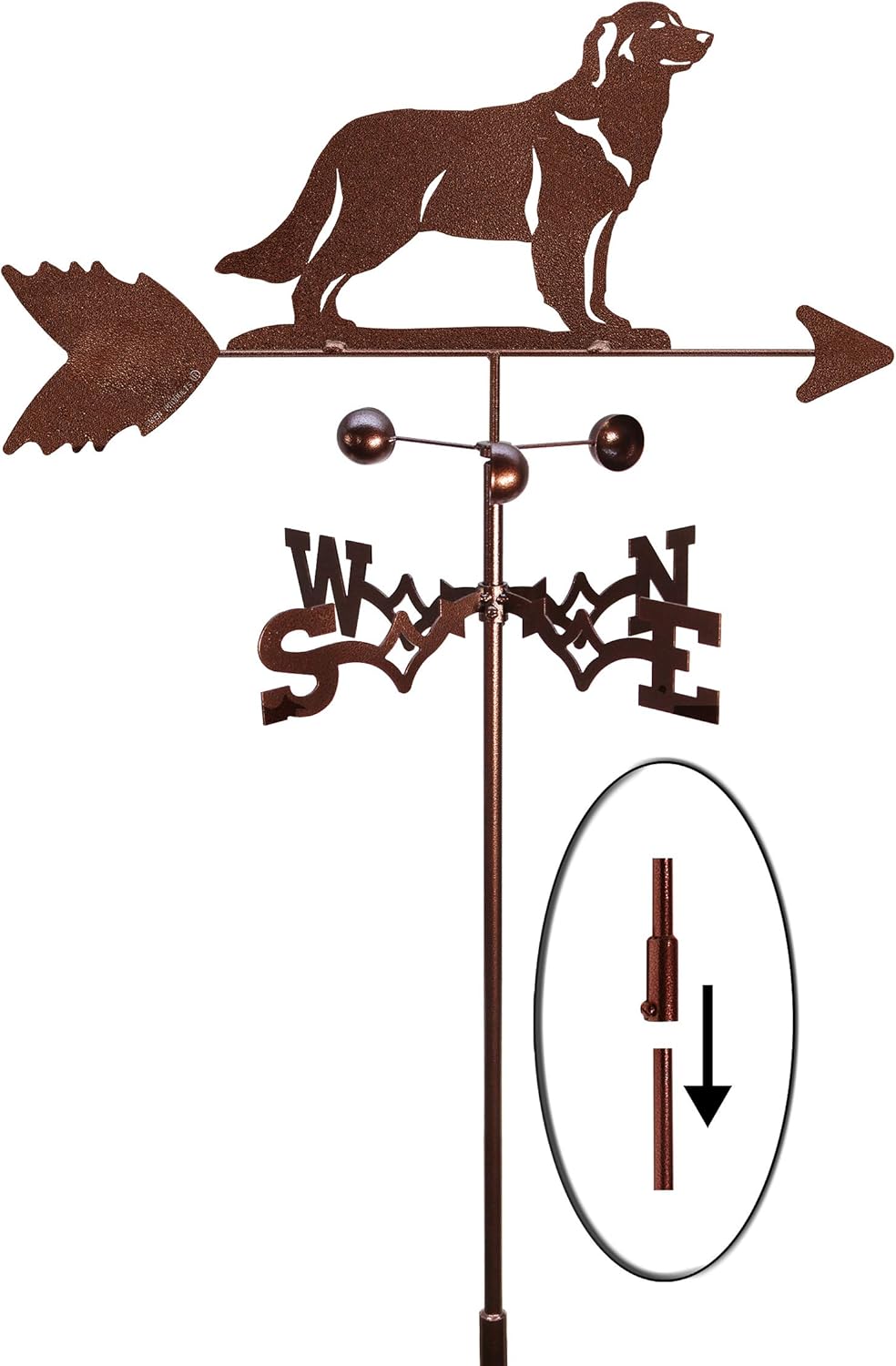 Hand Made Golden Retriever Dog Garden Stake Weathervane ~New~