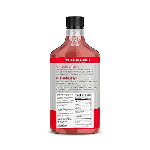 Miniatura 2 de Lakanto Ketchup sin azúcar, endulzado con edulcorante de fruta de monje, perfecto para hamburguesas, papas fritas, keto, paleo y vegano, sin gluten,