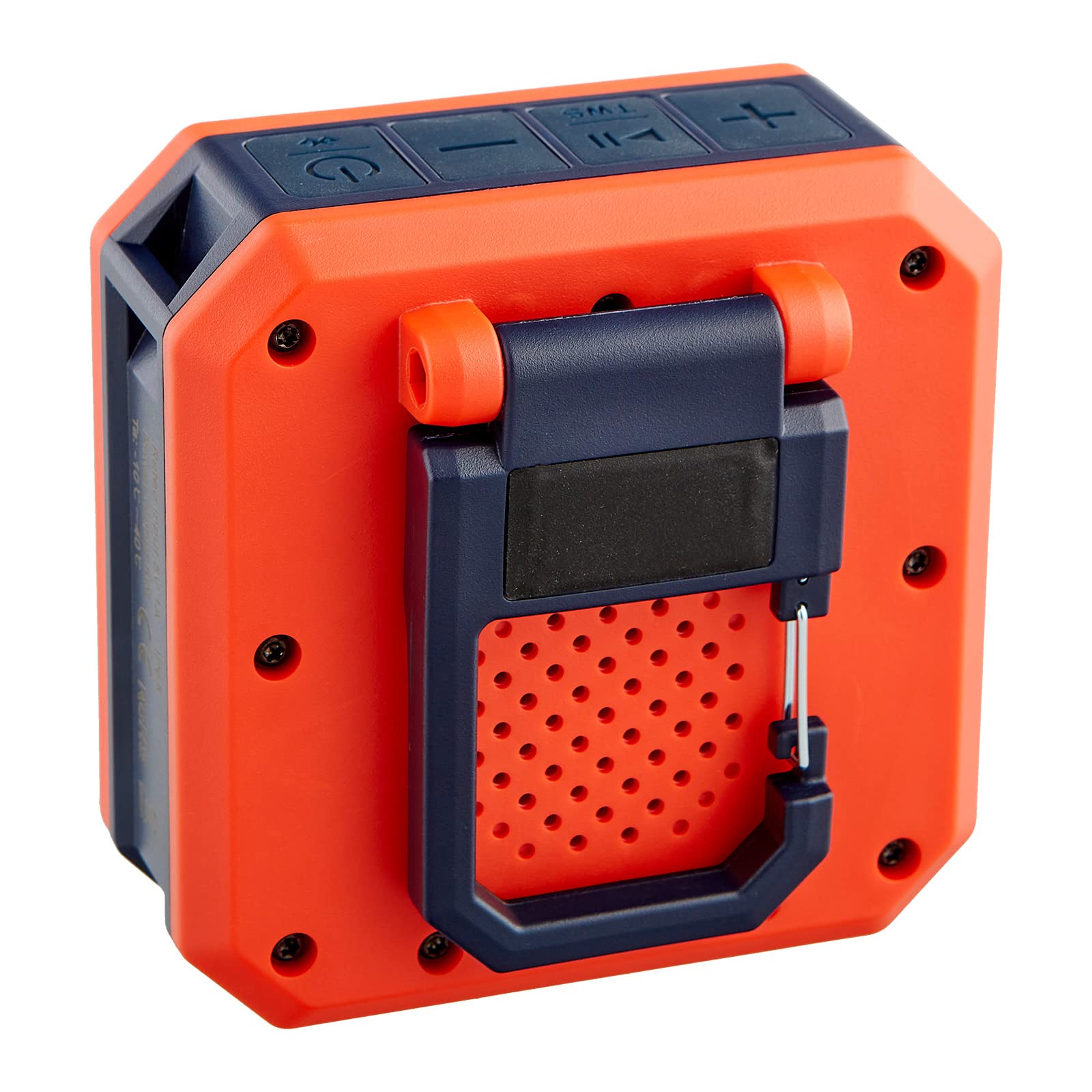 WS24 Kompakter 5W Bluetooth Lautsprecher, Ideal für Werkstatt, Baustelle, Camping und Freizeit, TWS Funktion, IP65, Orange