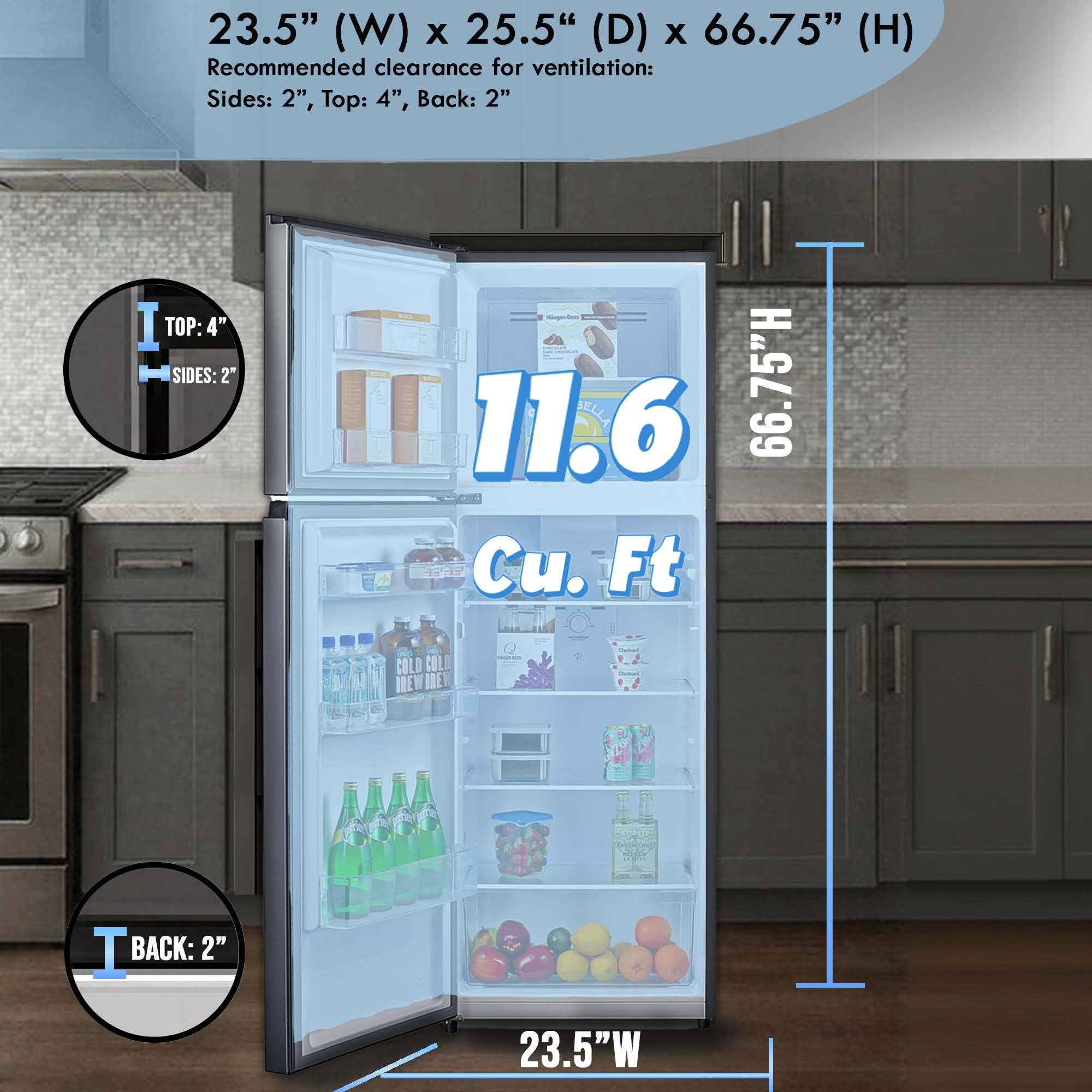 Summit 30” Top Mount Refrigerator - Freezer, 18 Cu.Ft. Capacity, Energy Star, Stainless Steel - Ff18ss on Fridge.com - View 5