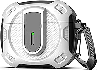 Vista 22 de RFUNGUANGO Funda para AirPod de 2ª generación con kit de limpieza, armadura protectora de carcasa dura militar con bloqueo para funda de carga