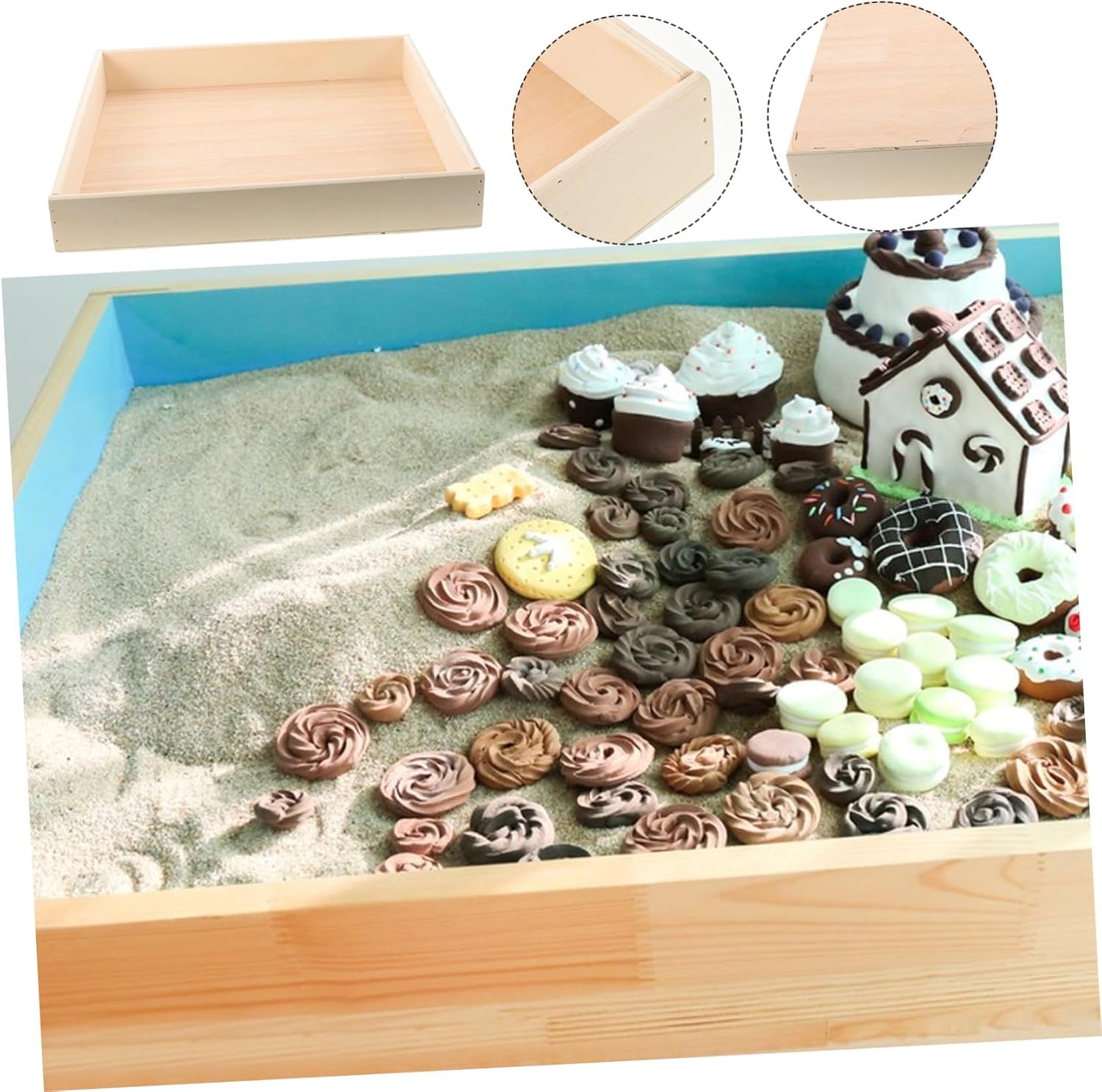 GALPADA Sand Tray Wooden Sandbox for Indoor Wooden Construction Compact for Materials for Endless Fun