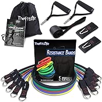 Vista 11 de TheFitLife Exercise Resistance Bands with Handles - 5 Fitness Workout Bands Stackable up to 110/150/200/250/300 lbs, Training Tubes with Large
