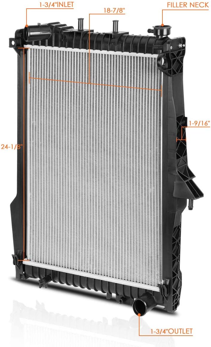 DPI-2738 OE Factory Style Aluminum Core Radiator Compatible with 04-09 Dodge Durango/Chrysler Aspen