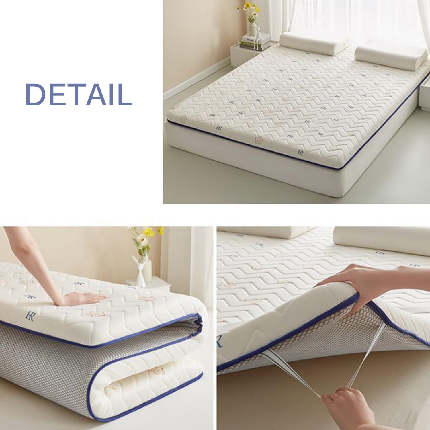 White/4.5cm,150x200cm, Memory Foam Futon Mattress Pad Japanese Floor Futon Mattress Topper Thcken 4.5Cm/6.5Cm with Breathable Mesh Comfortable Foldable Sleeping Mat for Dormitory Camping