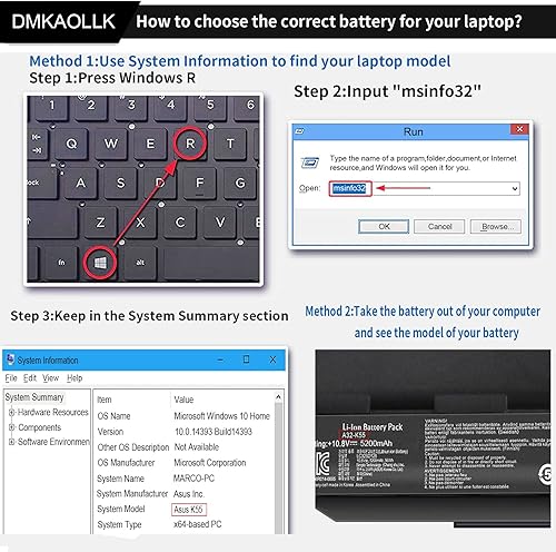 Miniatura 5 de DMKAOLLK A32-K55 - Batería para portátil Asus K55 K55A R500V R503C X55C U57 U57A K75 K45 A75 A75V X45 X55 X75 R400 R500 R700 Series A33-K55 a41-kr