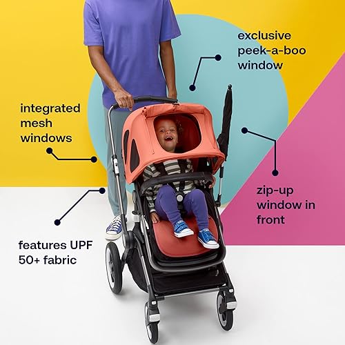 Miniatura 4 de Bugaboo Breezy - Toldo extensible para una cobertura adicional y protección solar óptima, repelente al agua, compatible con cochecitos FoxCameleon