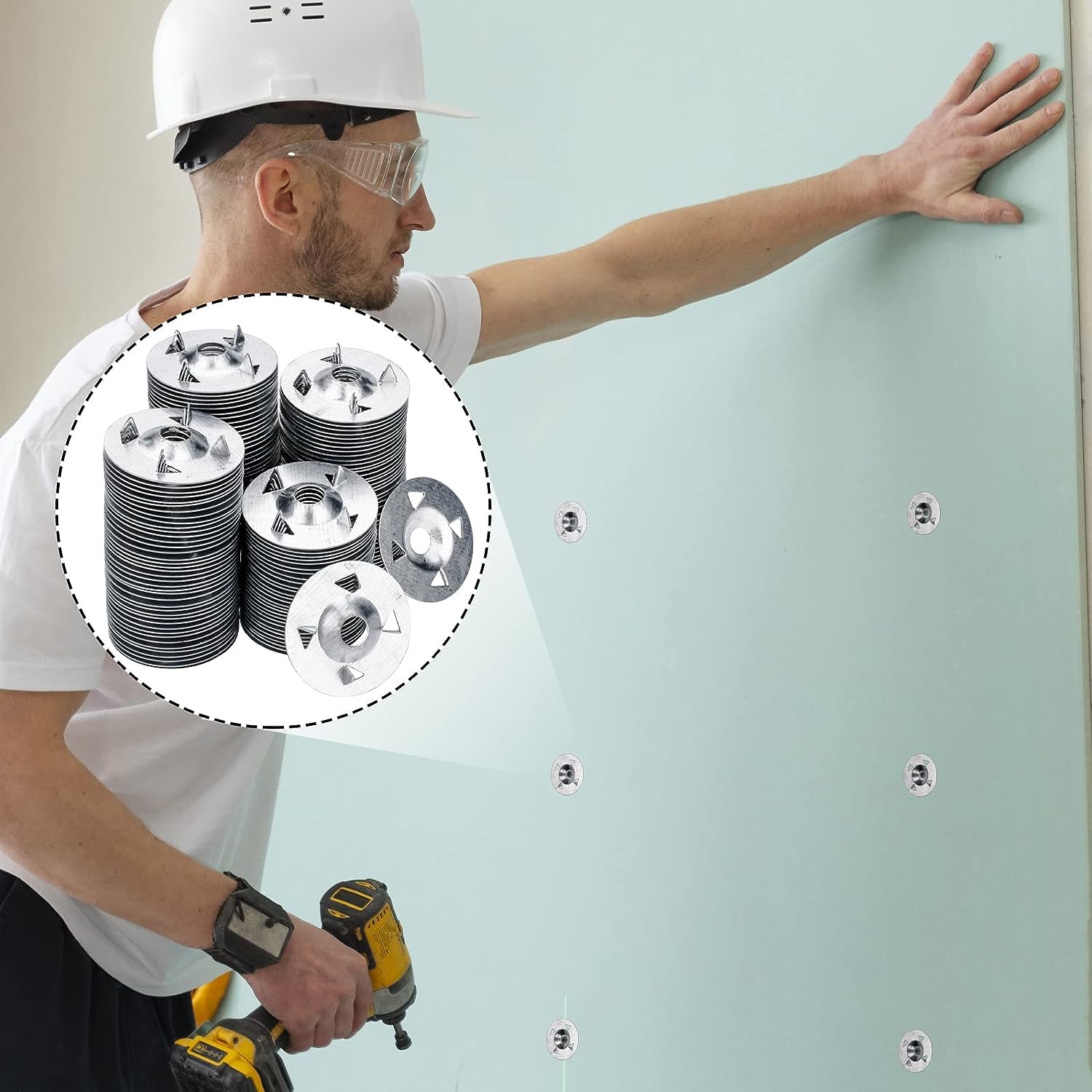 Premium Foam Board Washer Kit – 400 Galvanized Steel Butterfly Washers For Gypsum, Insulation, And Backer Boards