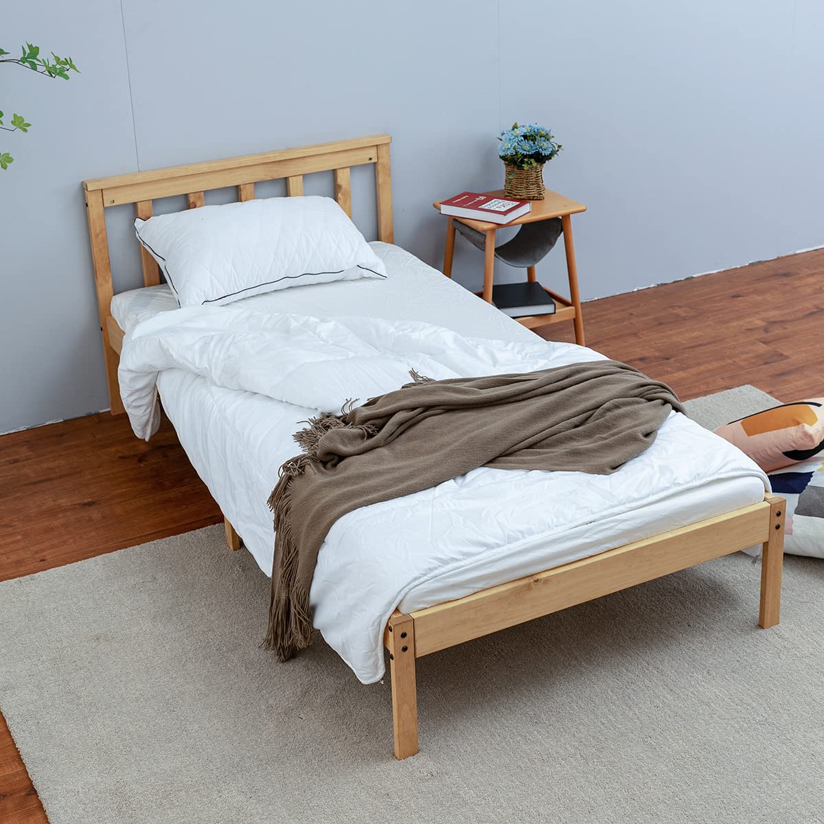 Panana 3FT Corona Single Size Bed,Solid Pine Wood beds Frames & bases, Bedroom Furniture (Low End Model C)