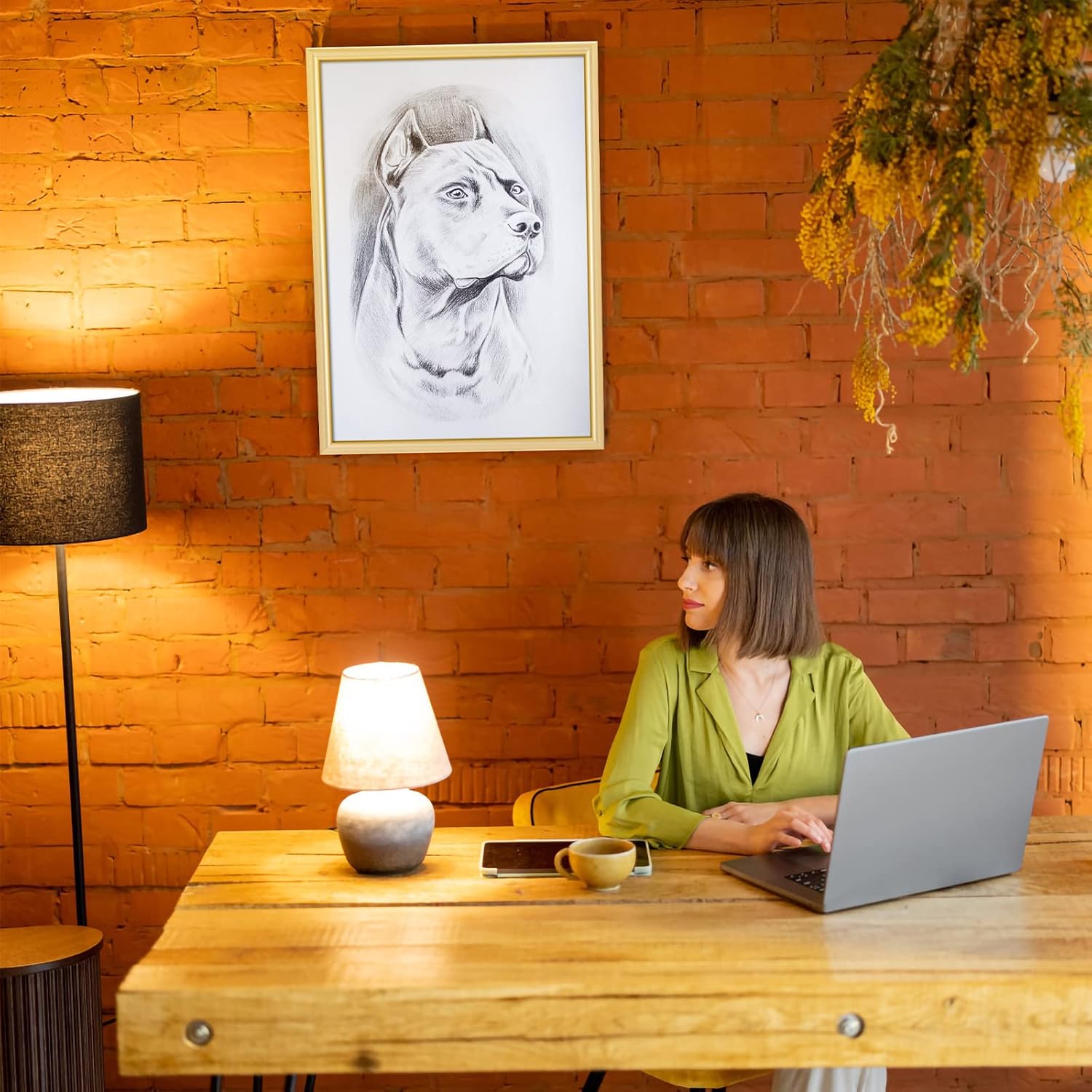 Modern Gold 16x24 Frame - Single Frame, 16 x 24 Poster Frame for Artwork, Puzzles, Photos and Movie Posters Picture Frames