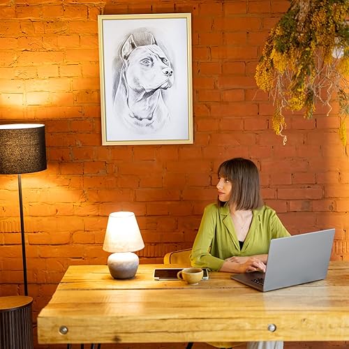 Vista 14 de Marco moderno dorado de 24 x 36 pulgadas, marco individual, marco de póster de 24 x 36 pulgadas para obras de arte, rompecabezas, fotos y pósteres