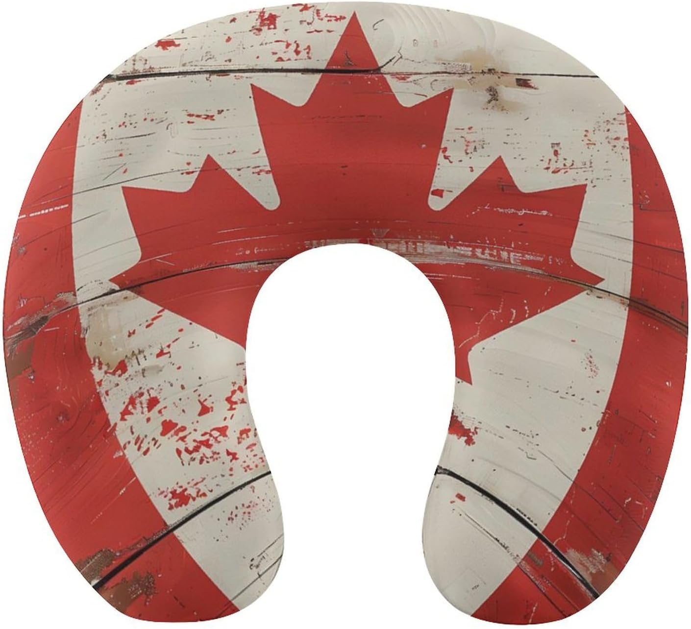 Canada Flag Grunge Wood Funny Travel Pillow U Shaped Memory Foam Neck Pillows Portable for Flight Car Home Office