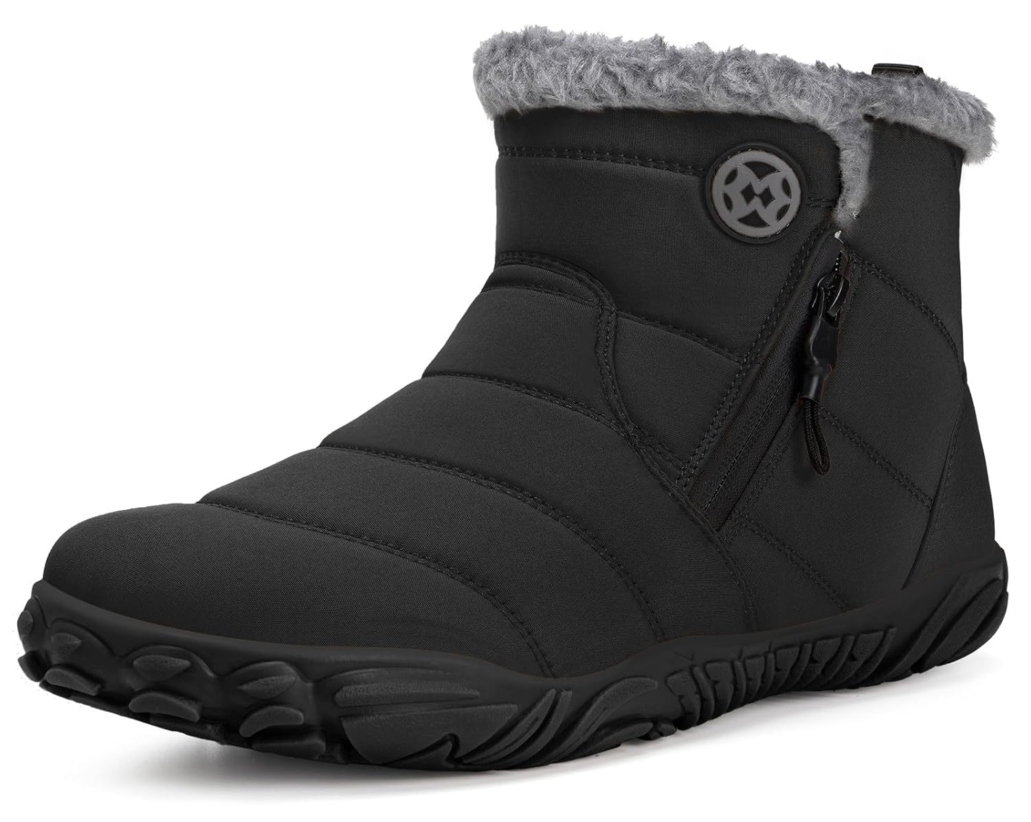 Womens Mens Barefoot Snow Boots Warm Ankle Booties Fur Lined Winter Shoes Outdoor Sneakers with Zero Drop Sole