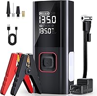 PIRAIL 5000A Jump Starter with 160PSI Air Compressor - Portable Car Battery Jumper for 9L Gas/8L Diesel Engines, Tire Inflator, Power Bank, LED Light