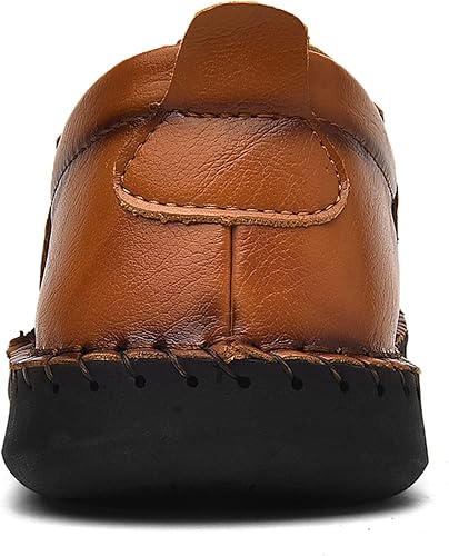 Miniatura 5 de Shaire Zapatos casuales de cuero sin cordones para hombre, zapatos cómodos y transpirables para caminar para hombres