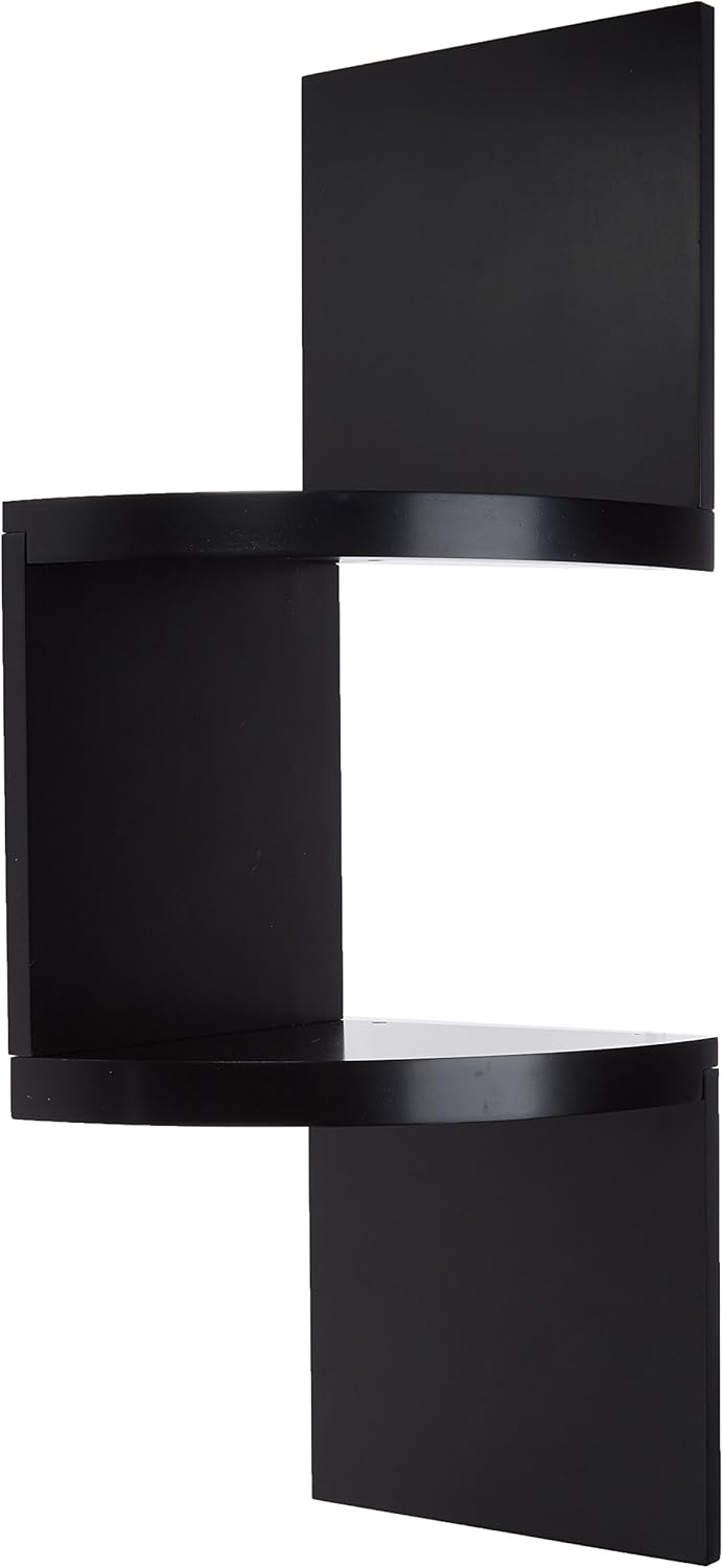Black Corner Wall Shelf, Small Corner Shelf Wall Mount DVD