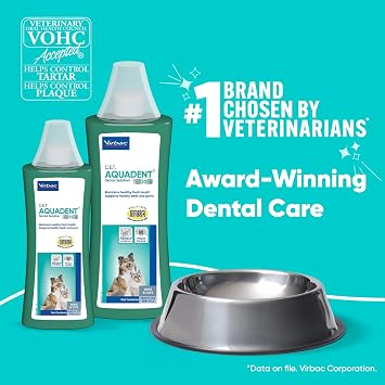 Virbac C.E.T. AQUADENT FR3SH Dental Solution for Dogs & Cats - Supports Dental Health & Fresher Breath - VOHC Approved for Dogs (500 ml)