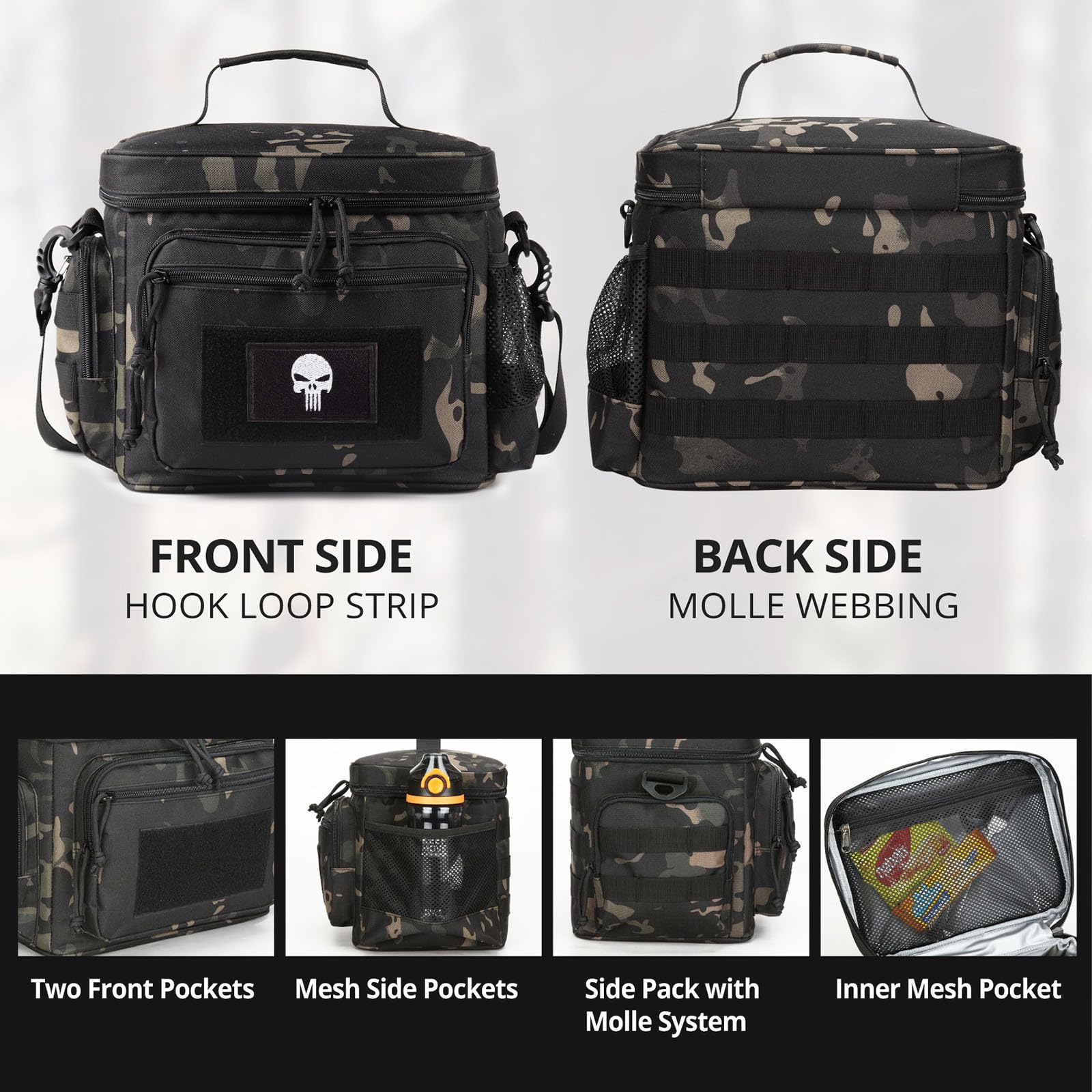 Borsa Termica Tattica MOLLE Impermeabile Isolata per Uomo Lavoro Pic-Nic