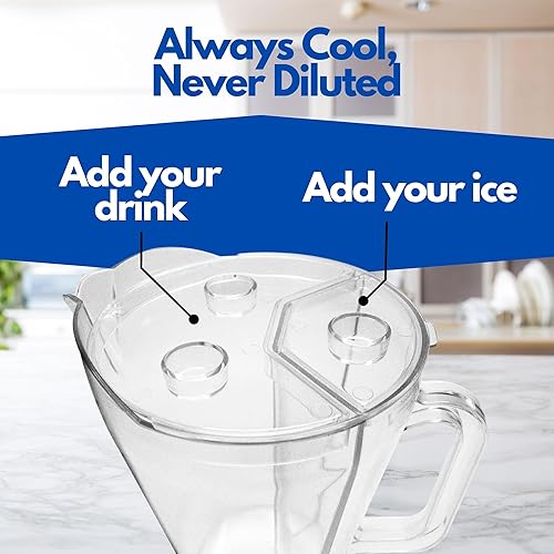 Miniatura 3 de Jarra indestructible, doble compartimento, siempre fresca, tapa ajustable, dispensador de bebidas de policarbonato de grado restaurante con boquilla