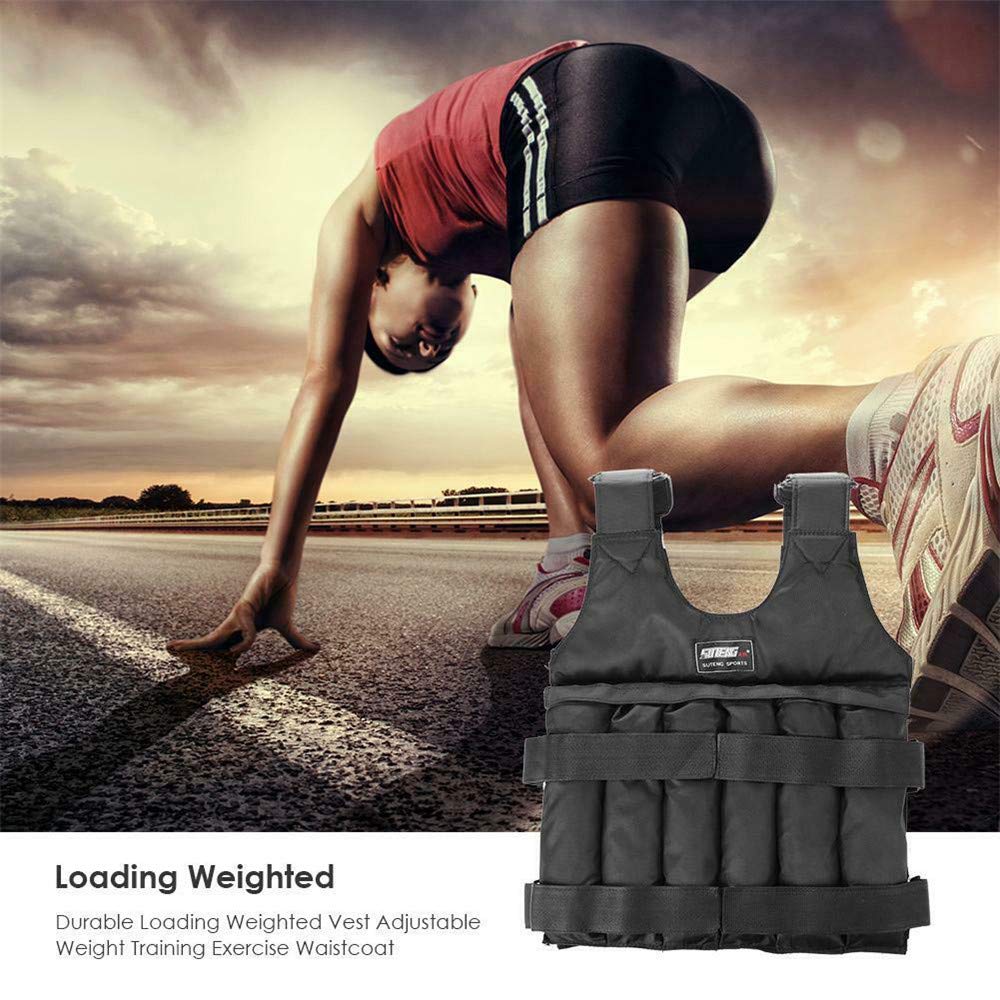 Gilet Di Peso Giacca Da Corsa Ponderata Regolabile Per Perdita Di Peso Palestra Allenamento Di Forza Fitness Carico Massimo 20 Kg 50 Kg (20KG)