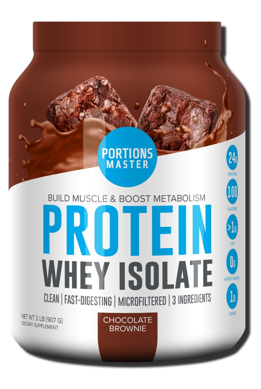 CFM Whey Isolate Protein Powder, 2 LB, 23g Low Carb, Low Fat, Cold-Processed, Fast Absorbing, Muscle Growth & Recovery Support (Chocolate Brownie)