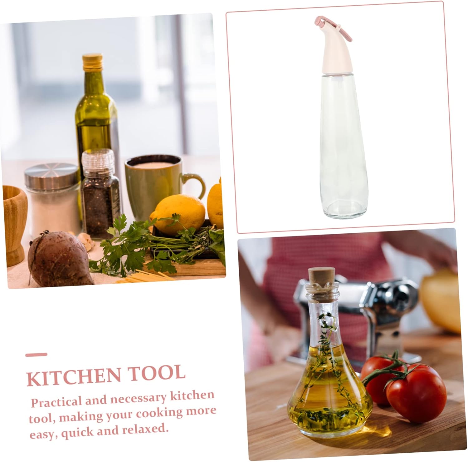 Oil Storage Bottle Spray Bottle Multi-use Condiment Dispenser for Home Restaurant