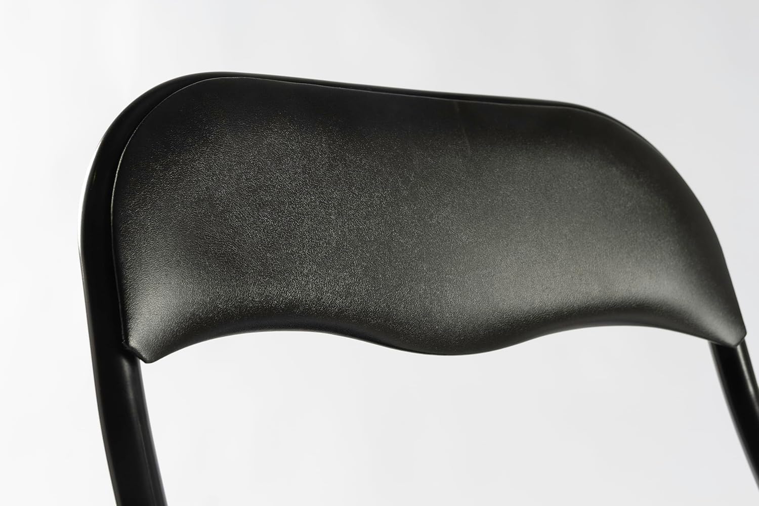 DUPI Silla Plegable de Metal | Acolchada y Cómoda | Uso en Cocina, Oficina, Camping | No Requiere Montaje | para Espacios Pequeños | Sintético | Pack de 4 Unidades | Negro